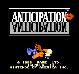 Anticipation title screen for NES